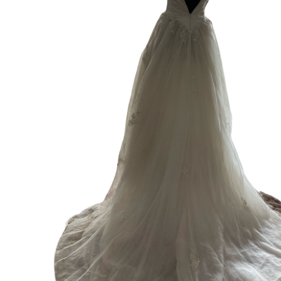 🤍 BALL GOWNS WHITE BEIGE DRESS/ # 008 - Picture 6 of 16